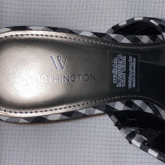 Worthington woman’s open toe plaid mules size 5.5 - Picture 3 of 12